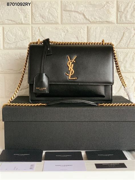 ysl black bag with gold chain|ysl shoulder bag black.